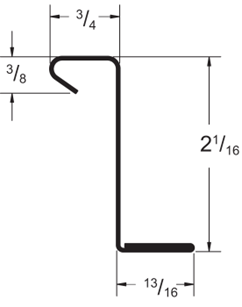 2.0” SL, Double-Lock Clip 18 GA dimensions